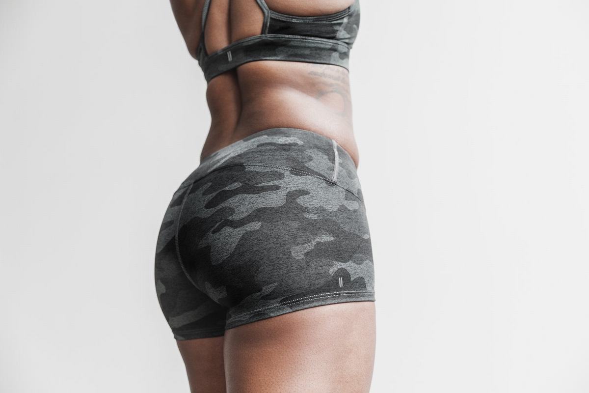 Nobull 2'' Plush Heather Women's Shorts Grey Camo | Australia (ER5089)